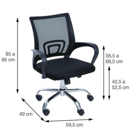 Kit 2 Peças com Mesa Gamer ME4167 com Cadeira de Escritório Diretor Tela Mesh - 19