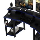 Ver imagem 7 de Conjunto 2 Peças com Mesa Gamer ME4167 com Cadeira de Escritório Diretor Tela Mesh Preto Azul