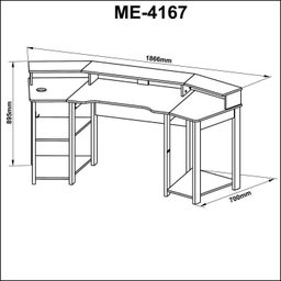 Kit 2 Peças com Mesa Gamer ME4167 com Cadeira de Escritório Diretor Tela Mesh - 8