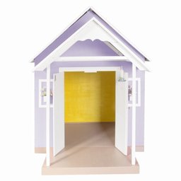 Casinha de Brinquedo Artesanal Mdf com Telhado Branco/lilás L12 - Gran Belo Casinha Infantil - 7