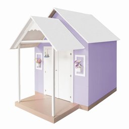 Casinha de Brinquedo Artesanal Mdf com Telhado Branco/lilás L12 - Gran Belo Casinha Infantil - 6