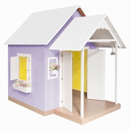 Casinha de Brinquedo Artesanal Mdf com Telhado Branco/lilás L12 - Gran Belo Casinha Infantil - 8