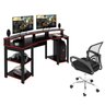 Kit 2 Peças com Mesa Gamer ME4167 com Cadeira de Escritório Diretor Tela Mesh - 2