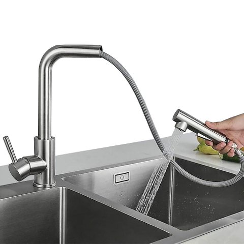 Torneira Cozinha Gourmet Extensível Inox Misturador Monocomando Bancada