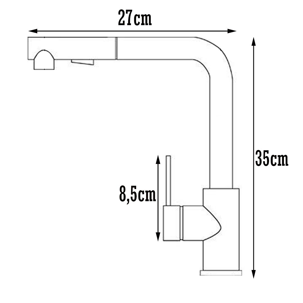 Torneira para Cozinha Gourmet Misturador Monocomando Bico Extensível 2 Modos Jato Spray em Inox Esco - 6