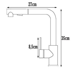 Torneira Cozinha Gourmet Extensível Inox Misturador Monocomando Bancada - 6