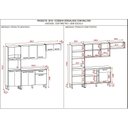 Ver imagem 4 de Cozinha Compacta 4 Peças Balcão 120cm com Tampo Versalhes Freijó/Gris