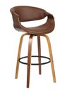 Ver imagem 2 de Banqueta Nicole Pu Marrom Base Madeira 103cm - 60531