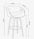 Ver imagem 3 de Banqueta Nicole Pu Marrom Base Madeira 103cm - 60531