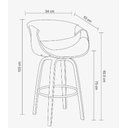 Ver imagem 3 de Banqueta Nicole Pu Marrom Base Madeira 103cm - 60531