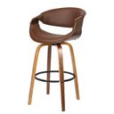 Ver imagem 1 de Banqueta Nicole Pu Marrom Base Madeira 103cm - 60531
