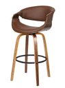 Ver imagem 1 de Banqueta Nicole Pu Marrom Base Madeira 103cm - 60531