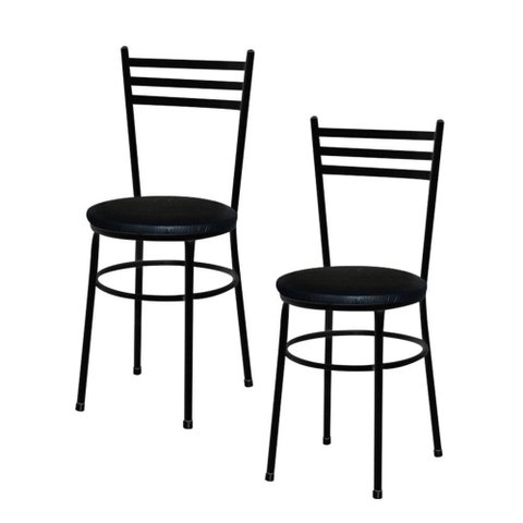 2 Cadeiras para Mesa Epoxi Preto Cor:preto
