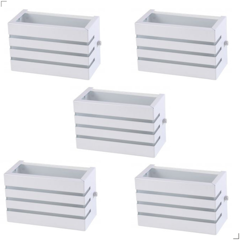 Kit com 5 Arandelas Frisada de 15cm:branco