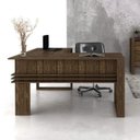 Ver imagem 7 de Kit 2 Peças com Escrivaninha em L com Cadeira de Escritório Diretor Tela Mesh