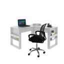 Ver imagem 4 de Kit 2 Peças com Escrivaninha em L com Cadeira de Escritório Diretor Tela Mesh