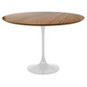 Mesa de Jantar Saarinen Redonda Branca com Tampo Madeira - Várias Opções - Madeira Imbuia - 100cm - 3