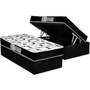 Ver imagem 1 de Cama Box Baú Solteiro: Colchão Espuma D33 Luckspuma Supreme Pillow Top + Base Crc Suede Black(