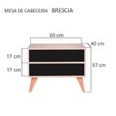 Ver imagem 2 de Mesa de Cabeceira Bréscia MDP Moderno Carvalho e Preto Mercado Das Prateleiras