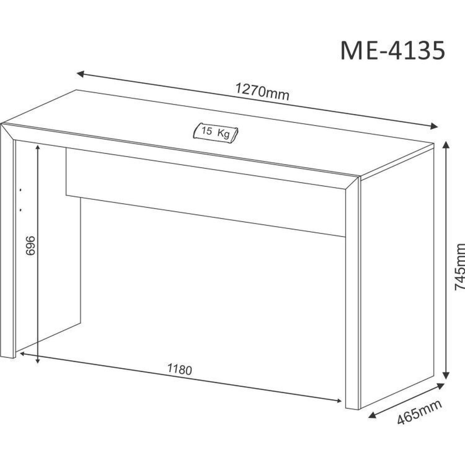 Kit 2 Peças com Escrivaninha 127cm Me4135 e Cadeira Diretor Tela Mesh Tok 3310 Espresso Móveis - 5