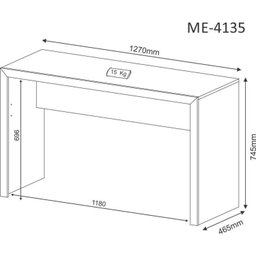 Kit 2 Peças com Escrivaninha 127cm Me4135 e Cadeira Diretor Tela Mesh Tok 3310 Espresso Móveis - 5