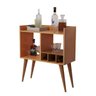 Aparador Mini Bar com Adega Pés Palito em Mdf Moderno:nature - 2
