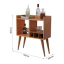 Ver imagem 3 de Aparador Mini Bar com Adega Pés Palito em Mdf Moderno:nature