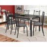 Conjunto De Mesa Malva Com 6 Cadeiras Tampo De Vidro 140cm SF Preto Fosco Assento Platina Preto - 1