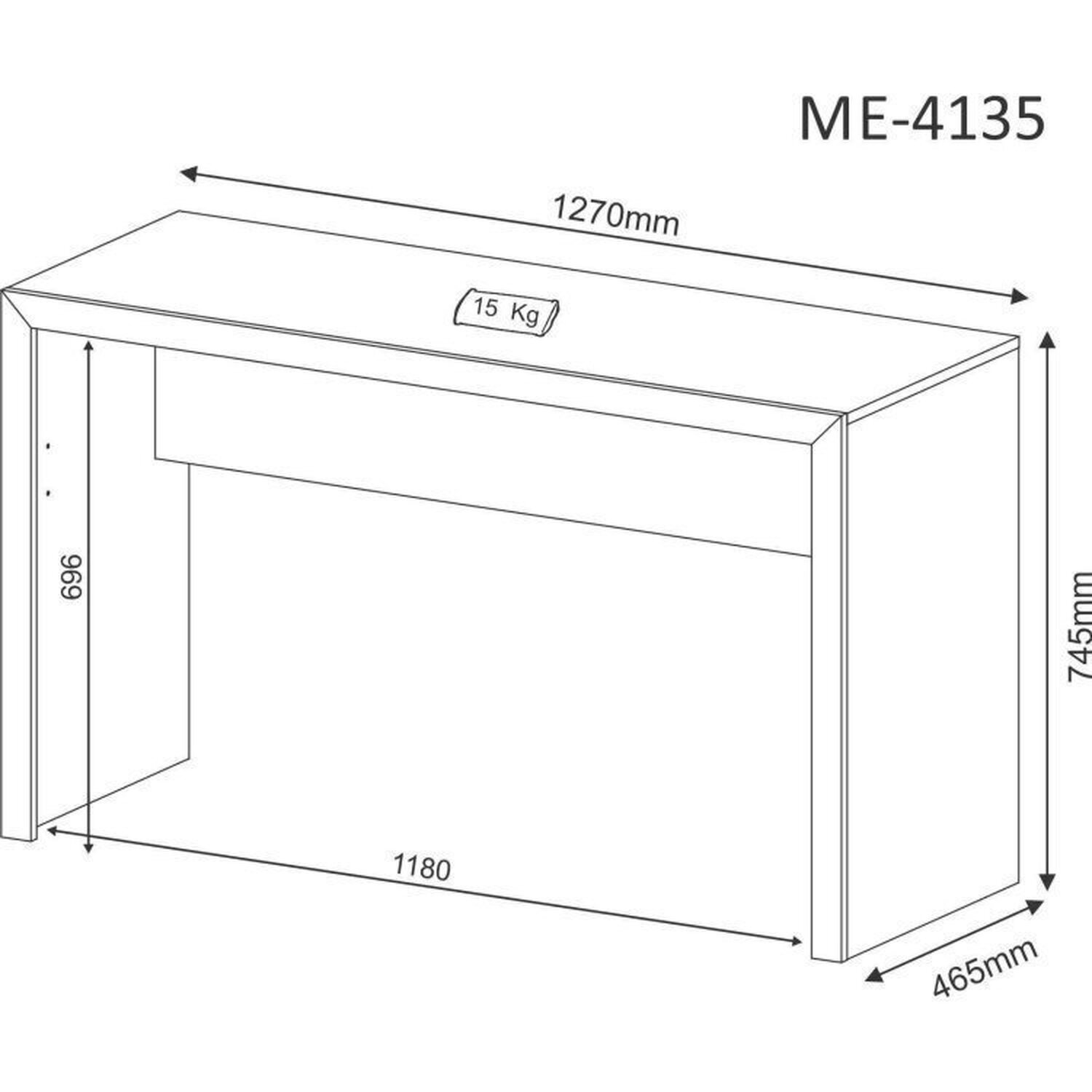 Kit 2 Peças com Escrivaninha 127cm Me4135 e Cadeira Diretor Tela Mesh Tok 3310 Espresso Móveis - 6