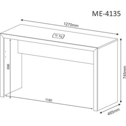 Kit 2 Peças com Escrivaninha 127cm Me4135 e Cadeira Diretor Tela Mesh Tok 3310 Espresso Móveis - 6