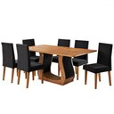 Ver imagem 2 de Mesa de Jantar 6 Lugares Amarena Mel/veludo Preto - Viero Móveis