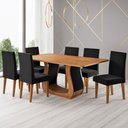 Ver imagem 1 de Mesa de Jantar 6 Lugares Amarena Mel/veludo Preto - Viero Móveis