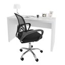 Ver imagem 1 de Conjunto 2 Peças com Escrivaninha 127cm ME4135 e Cadeira Diretor Tela Mesh Tok 3310 Espresso Móveis Branco