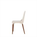 Ver imagem 7 de Kit de 6 Cadeiras de Madeira Maciça Estofada Lara - Natural C/ Linho Off White - Champanhe