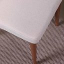 Ver imagem 4 de Kit de 6 Cadeiras de Madeira Maciça Estofada Lara - Natural C/ Linho Off White - Champanhe