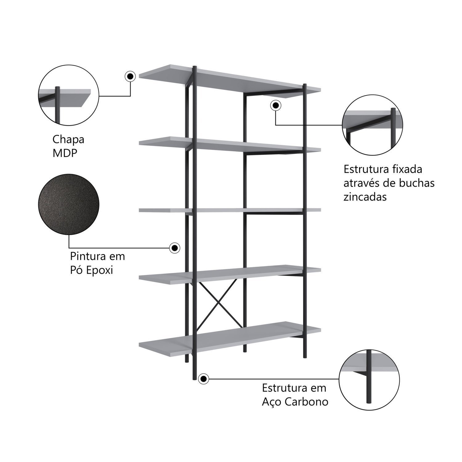 Estante Orbit 5 Prateleiras - 6