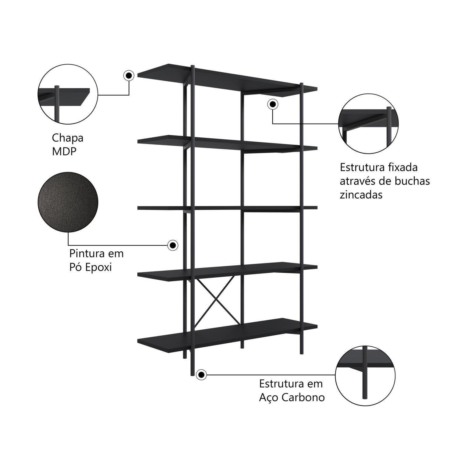 Estante Orbit 5 Prateleiras - 6