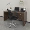 Ver imagem 1 de Kit 2 Peças com Escrivaninha 3 Gavetas com Cadeira de Escritório Diretor Tela Mesh