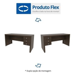 Kit 2 Peças com Escrivaninha 3 Gavetas com Cadeira de Escritório Diretor Tela Mesh - 11