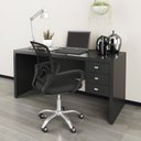 Ver imagem 1 de Kit 2 Peças com Escrivaninha 3 Gavetas com Cadeira de Escritório Diretor Tela Mesh