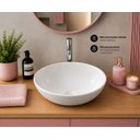 Ver imagem 3 de Cuba de Apoio Oval Branca Banheiro Sobrepor 40cm Moderna