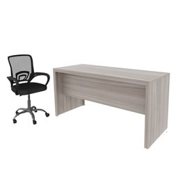 Kit 2 Peças com Escrivaninha 3 Gavetas com Cadeira de Escritório Diretor Tela Mesh - 4