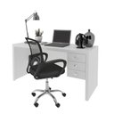 Ver imagem 5 de Kit 2 Peças com Escrivaninha 3 Gavetas com Cadeira de Escritório Diretor Tela Mesh