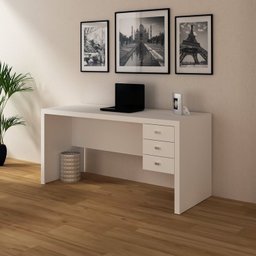 Kit 2 Peças com Escrivaninha 3 Gavetas com Cadeira de Escritório Diretor Tela Mesh - 13