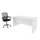 Ver imagem 3 de Conjunto 2 Peças com Escrivaninha 3 Gavetas com Cadeira de Escritório Diretor Tela Mesh Branco