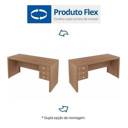 Kit 2 Peças com Escrivaninha 3 Gavetas com Cadeira de Escritório Diretor Tela Mesh - 9