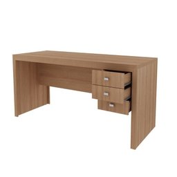 Kit 2 Peças com Escrivaninha 3 Gavetas com Cadeira de Escritório Diretor Tela Mesh - 7