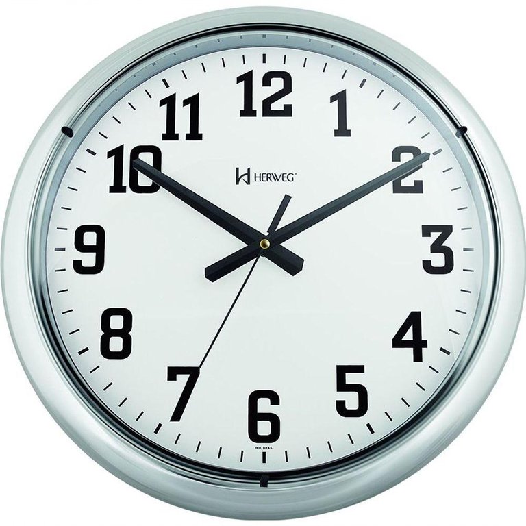Relógio de Parede Herweg Quartz 660128 Prata - Prata Relógio de Parede Herweg Quartz 660128 Prata - Prata