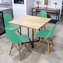 Ver imagem 5 de Mesa de Jantar 4 Lugares Natural Jade 90cm e Kit 4 Cadeiras Eiffel D03 - D'Rossi