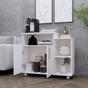 Ver imagem 2 de Armário Organizador para Sala 2 Portas com Nicho Superior Branco – Estante Decorativa